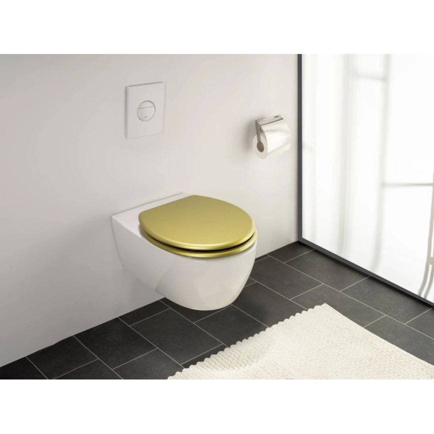 WENKO 26010100 - WC-poti kaas ALDENO 37x41 cm kuldne/hõbedane
