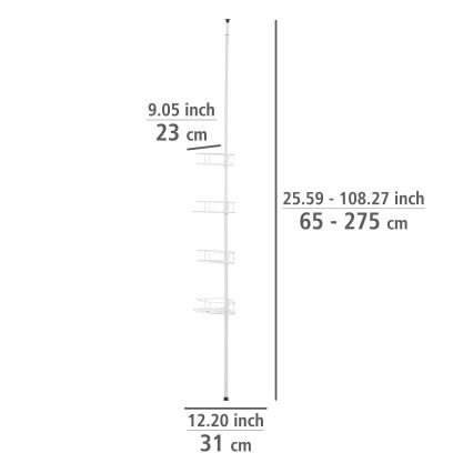 WENKO 26015100 - Nurkriiul DOLCEDO 31x230 cm roostevaba/valge