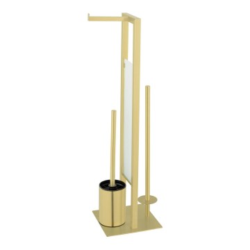 WENKO 26034100 - WC komplekt RIVALTA 18x70 cm roostevaba teras/kuldne/valge/must
