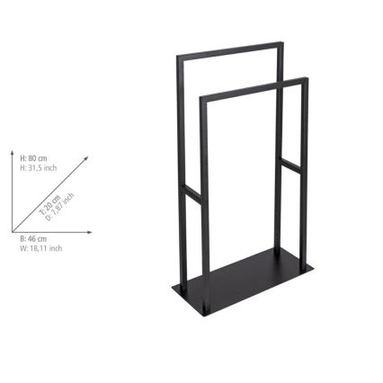 WENKO 26056100 - Rätikuhoidja RIVALTA 46x80 cm roostevaba teras/must