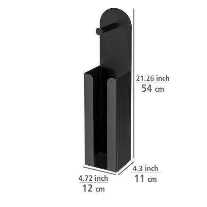 WENKO 26059100 - Rullide hoidja AGIRA 12x54 cm must