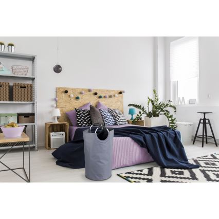 WENKO 3440803100 - Pesukorv JUMBO 38x72 cm antratsiit/hõbedane/must