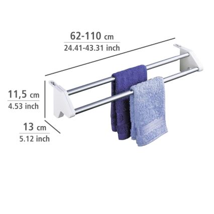 WENKO 3702100 - Rätikuhoidja 13x11,5 cm hõbe/valge