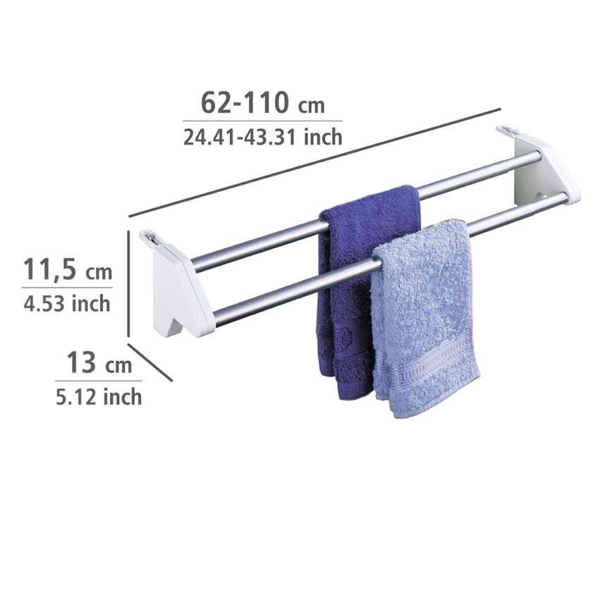 WENKO 3702100 - Rätikuhoidja 13x11,5 cm hõbe/valge