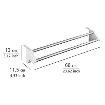 WENKO 3703100 - Riidekuivatusrest TWIN 60x13 cm hõbe/valge