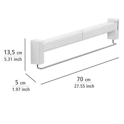 WENKO 3770013100 - Pesukuivatusrest BUTTERFLY 70x13,5 cm hõbedane/valge