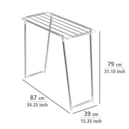 WENKO 3774020100 - PROFI SINGLE riidekuivati 87x79 cm roostevaba teras/hõbedane/valge