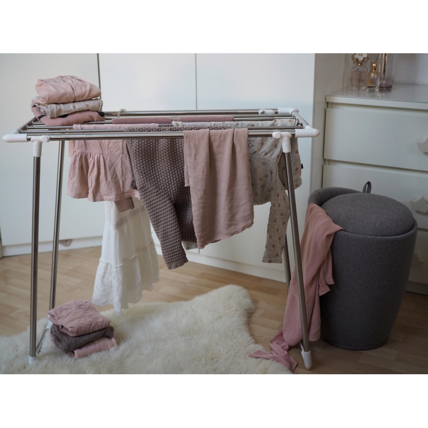 WENKO 3774020100 - PROFI SINGLE riidekuivati 87x79 cm roostevaba teras/hõbedane/valge
