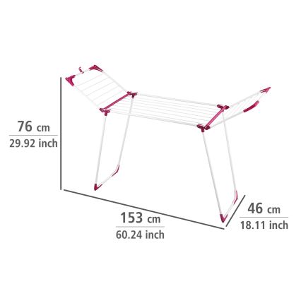 WENKO 3774021100 - Pesukuivatusrest SUMMER DRY 153x76 cm valge/roosa
