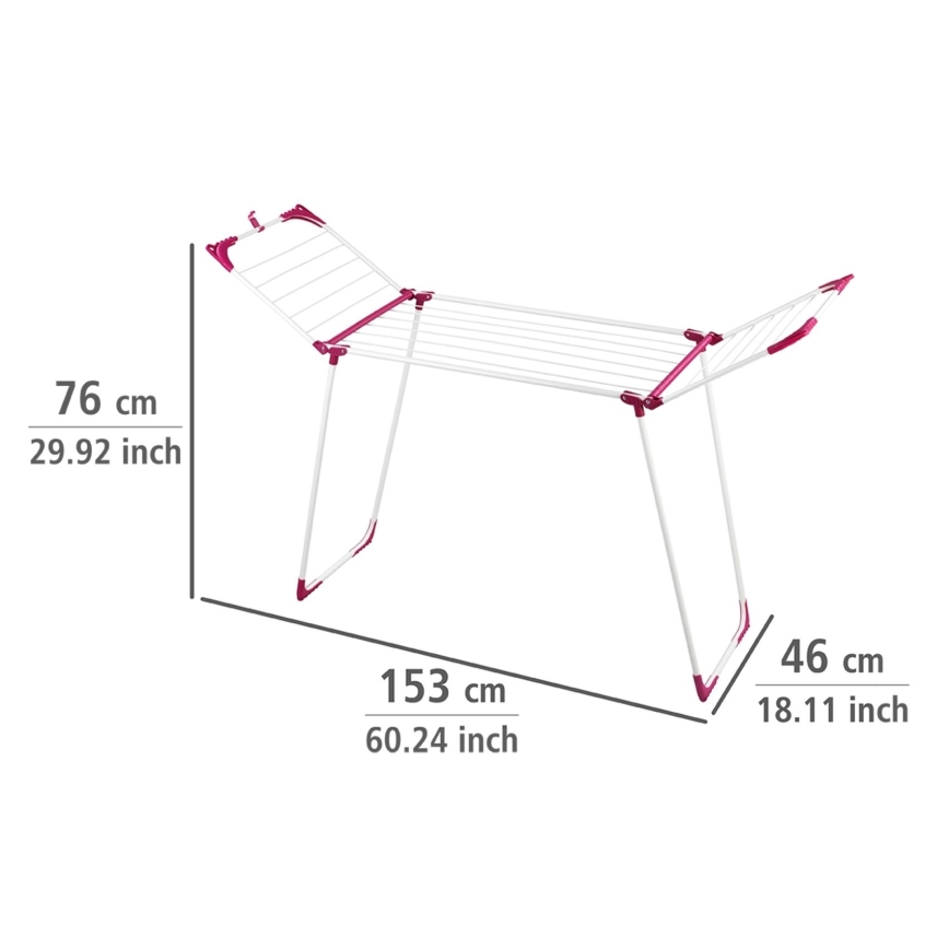 WENKO 3774021100 - Pesukuivatusrest SUMMER DRY 153x76 cm valge/roosa