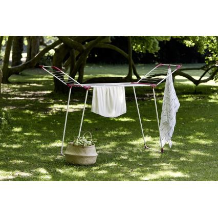 WENKO 3774021100 - Pesukuivatusrest SUMMER DRY 153x76 cm valge/roosa