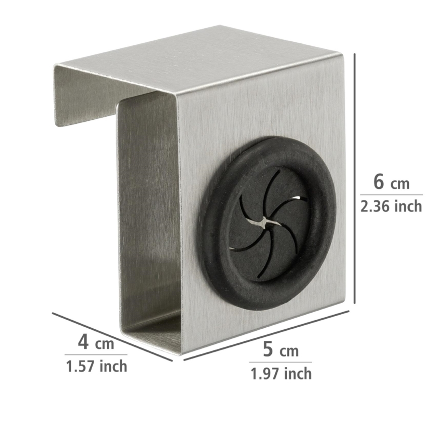 WENKO 4368060100 - Konks PUSH 5x6 cm hõbe/must