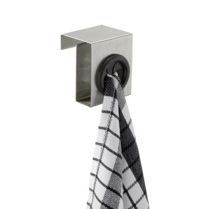 WENKO 4368060100 - Konks PUSH 5x6 cm hõbe/must