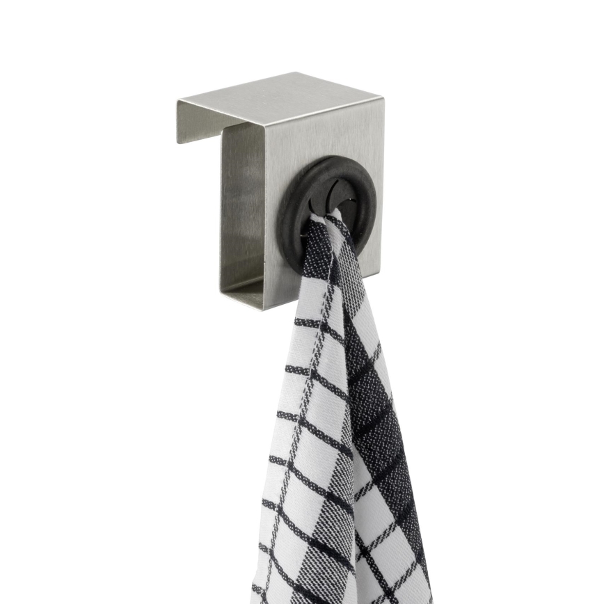 WENKO 4368060100 - Konks PUSH 5x6 cm hõbe/must