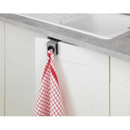 WENKO 4368060100 - Konks PUSH 5x6 cm hõbe/must