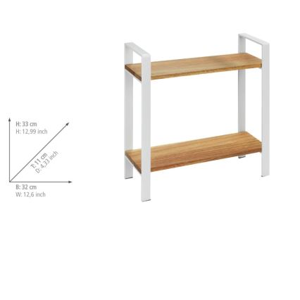 WENKO 53024100 - Riiul LOUISA 32x33 cm valge/pruun