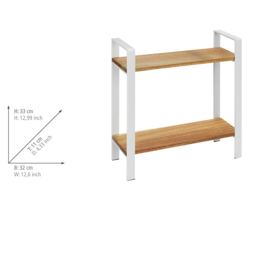 WENKO 53024100 - Riiul LOUISA 32x33 cm valge/pruun