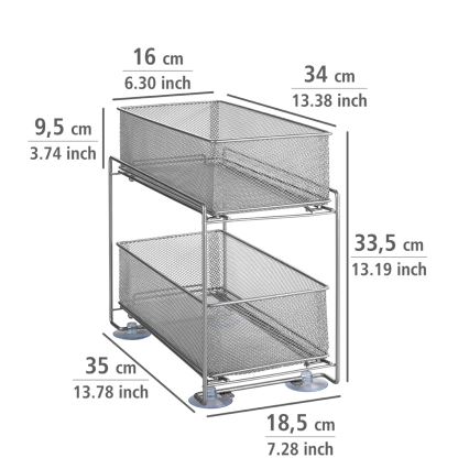 WENKO 53140800 - GIOMA hõbedane riiul 35x33,5 cm