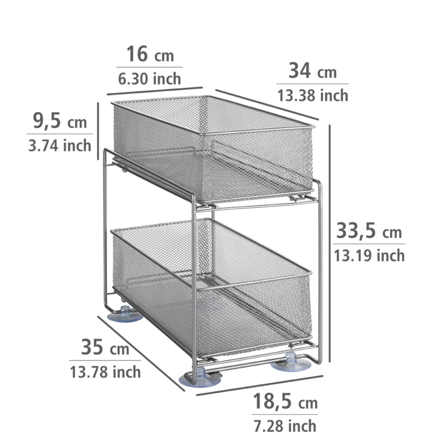 WENKO 53140800 - GIOMA hõbedane riiul 35x33,5 cm
