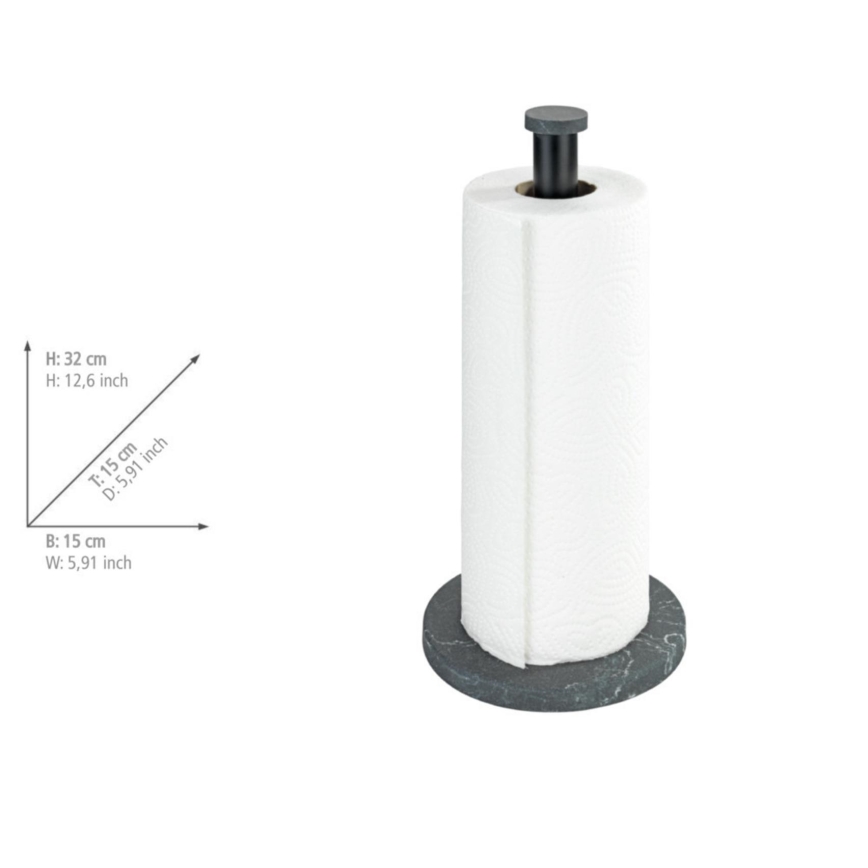 WENKO 53212100 - Köögirätikute hoidik 15x32 cm must