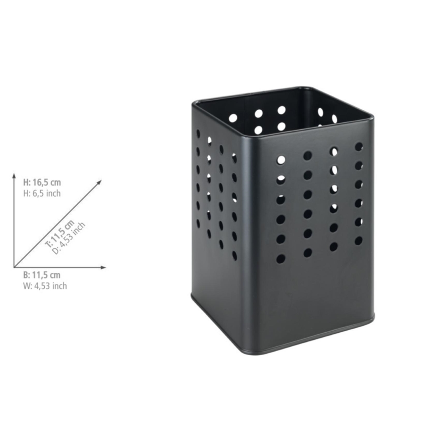 WENKO 54017100 - Söögiriistade hoidja SILIO 11,5x16,5 cm must