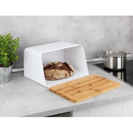 WENKO 54099100 - Leivakast KUBO 35x26,5 cm valge/pruun