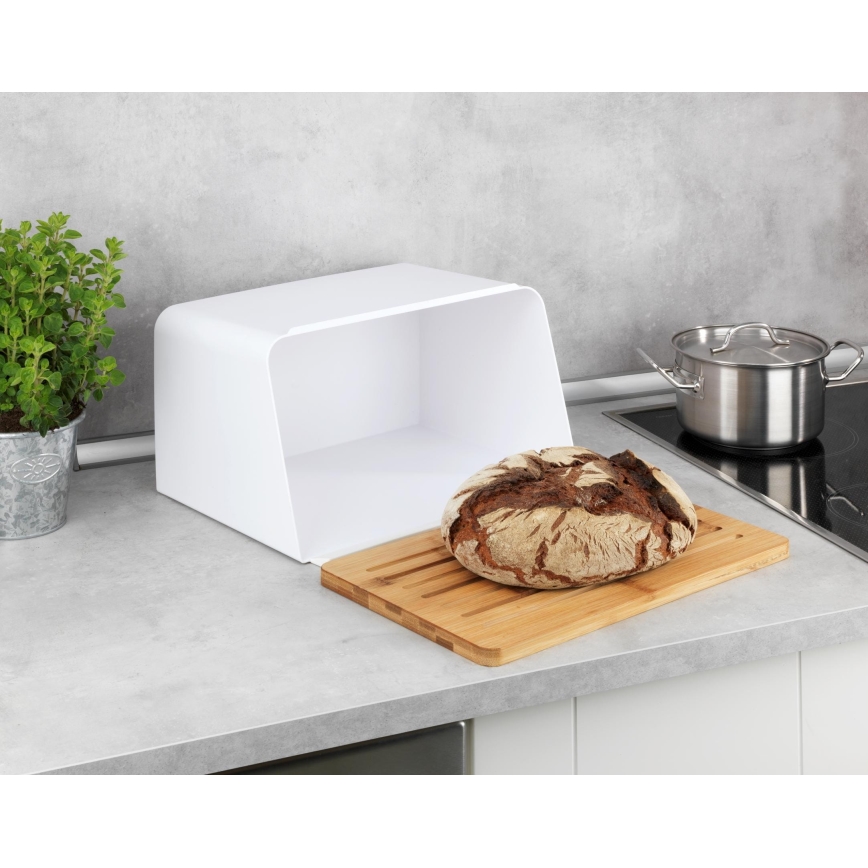 WENKO 54099100 - Leivakast KUBO 35x26,5 cm valge/pruun