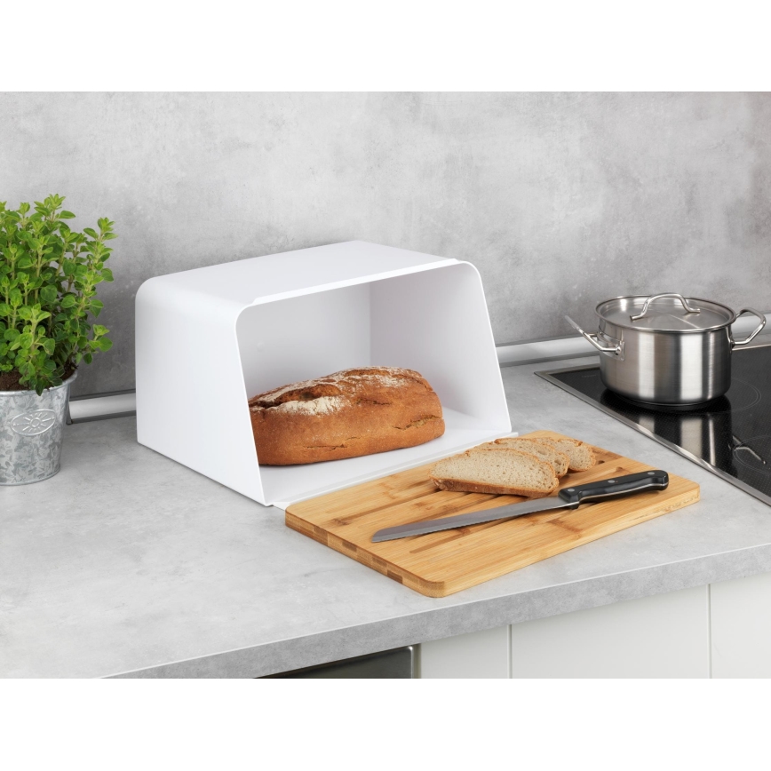 WENKO 54099100 - Leivakast KUBO 35x26,5 cm valge/pruun