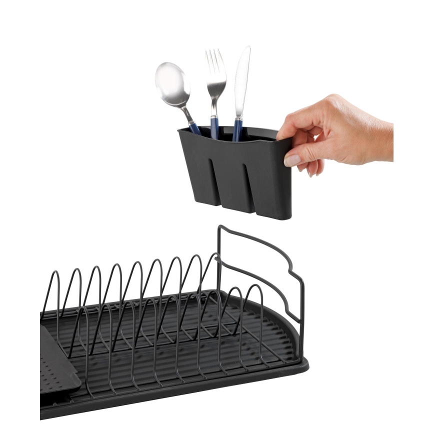 WENKO 54767100 - Nõudekuivati BASIC 47,5x26,5 cm must