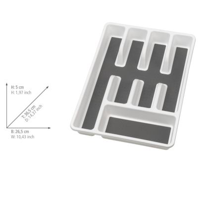 WENKO 54788100 - Söögiriistade korraldaja 26,5x36,5 cm valge/hall