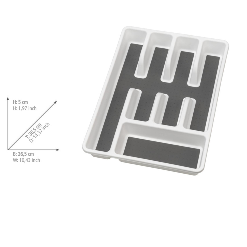 WENKO 54788100 - Söögiriistade korraldaja 26,5x36,5 cm valge/hall