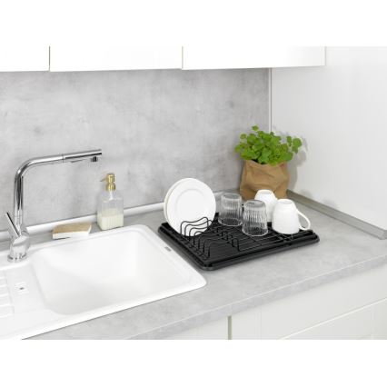 WENKO 54798100 - AMY nõude kuivatusrest 42,5x31,5 cm must