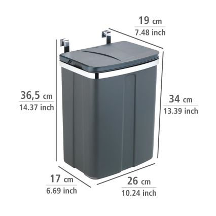 WENKO 54903100 - Uksele kinnitatav korv 26x36,5 cm hall/hõbedane