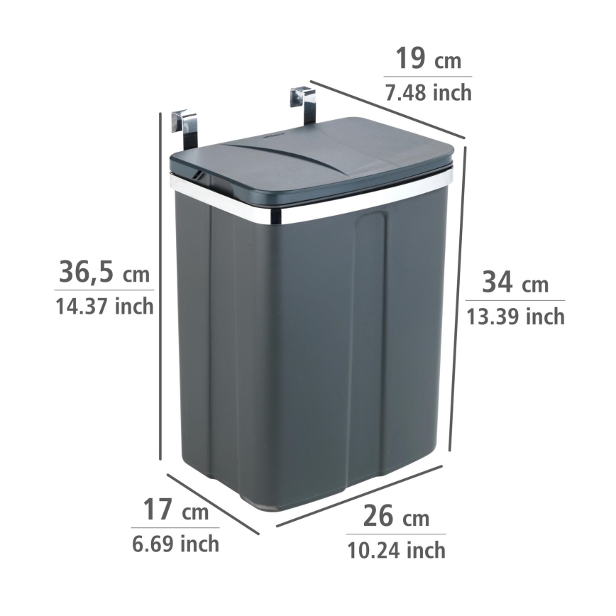 WENKO 54903100 - Uksele kinnitatav korv 26x36,5 cm hall/hõbedane