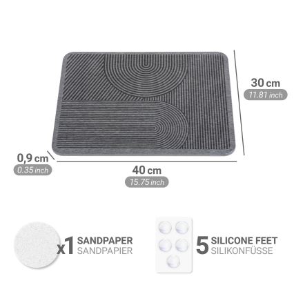 WENKO 54955100 - Kuivatusmatt DAMON 40x30 cm diatomiit/hall