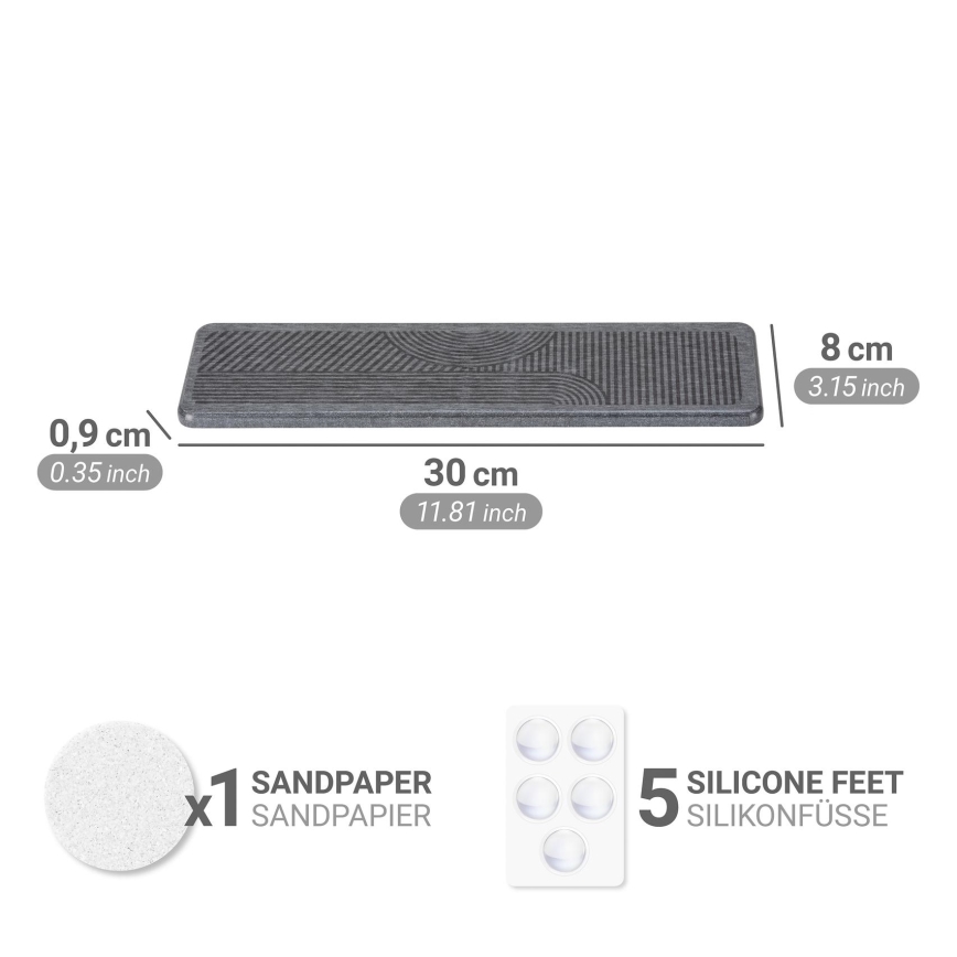 WENKO 54957100 - Tilkumismatt DAMON 30x8 cm, hall
