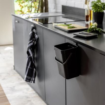 WENKO 55027100 - Prügikast BLACK OUTDOOR KITCHEN 19x24 cm must/hall/läbipaistev