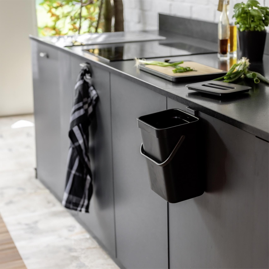 WENKO 55027100 - Prügikast BLACK OUTDOOR KITCHEN 19x24 cm must/hall/läbipaistev
