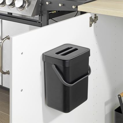 WENKO 55027100 - Prügikast BLACK OUTDOOR KITCHEN 19x24 cm must/hall/läbipaistev