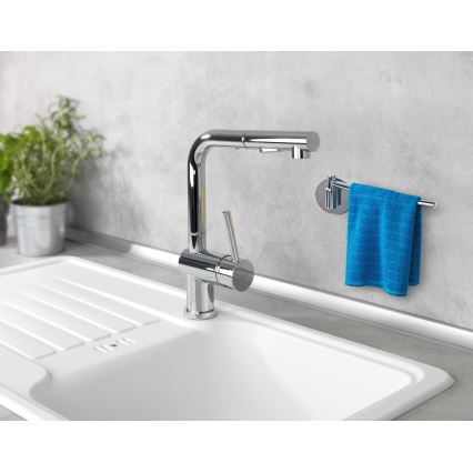 WENKO 5639100 - köögirätiku hoidik TURBO-LOC KÜCHE 23x6,5 cm roostevaba teras/hõbedane
