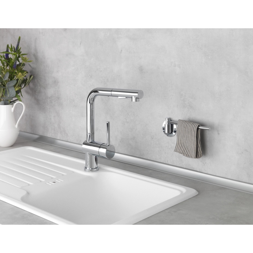 WENKO 5639100 - köögirätiku hoidik TURBO-LOC KÜCHE 23x6,5 cm roostevaba teras/hõbedane