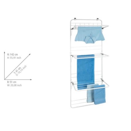 WENKO 63010800 - riiete kuivatusrest 51x142 cm valge/hall