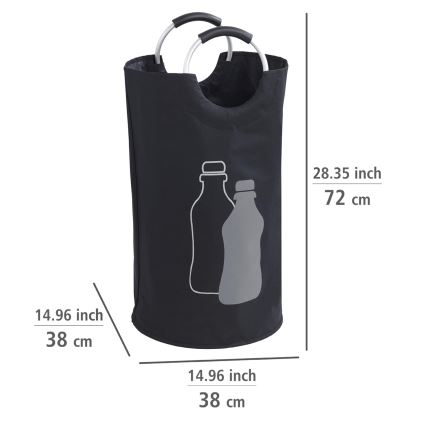 WENKO 69767800 - JUMBO-kott 38 x 72 cm must