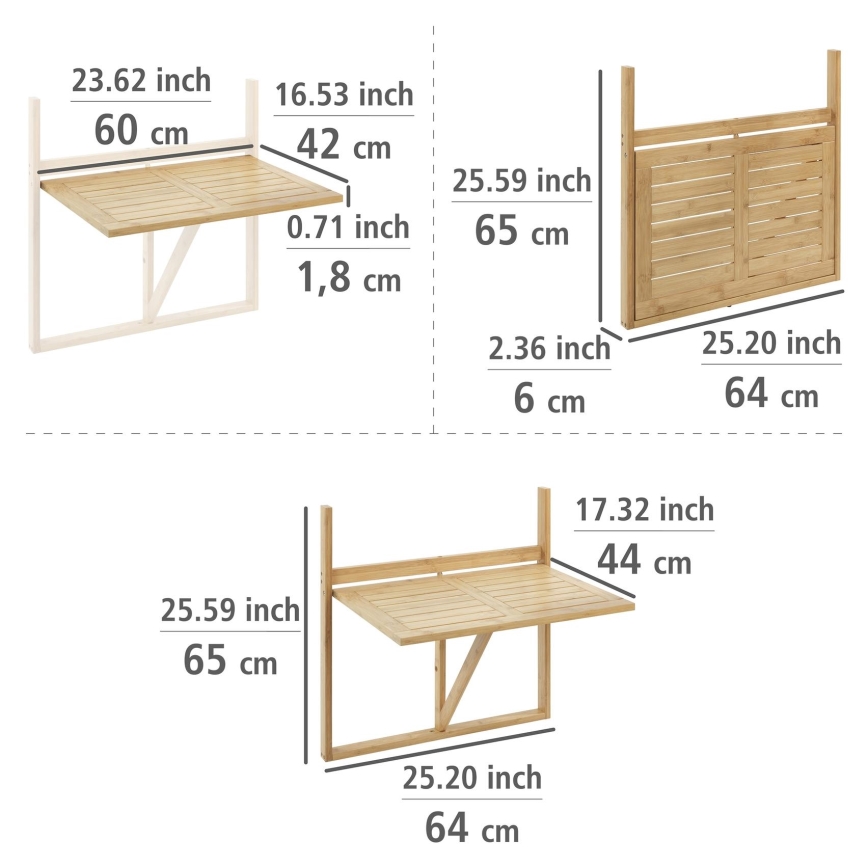 WENKO 69806800 - Laud WAIKIKI 64x65 cm valge/pruun