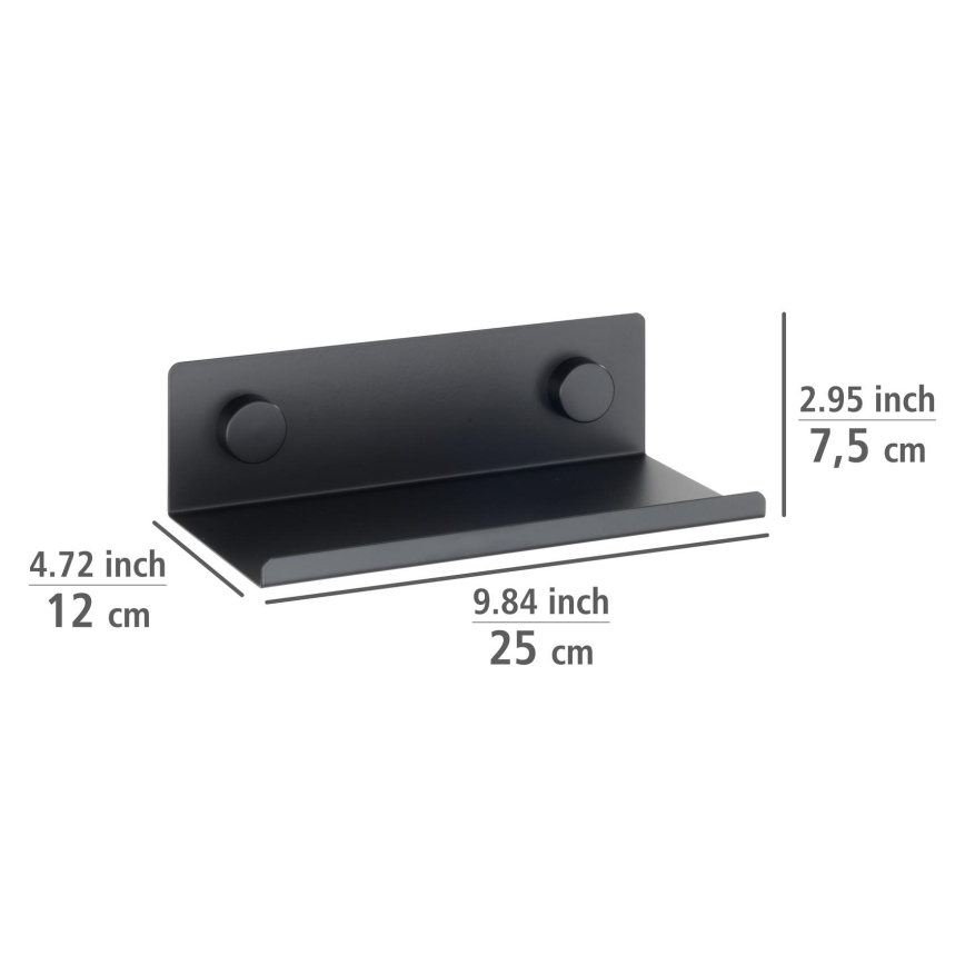 WENKO 71147800 - Riiul JET 25x7,5 cm must