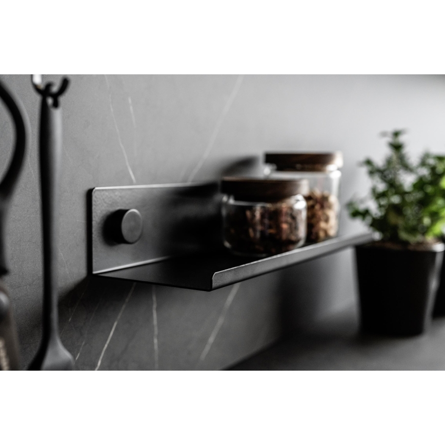 WENKO 71147800 - Riiul JET 25x7,5 cm must