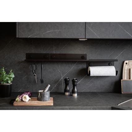 WENKO 71147800 - Riiul JET 25x7,5 cm must