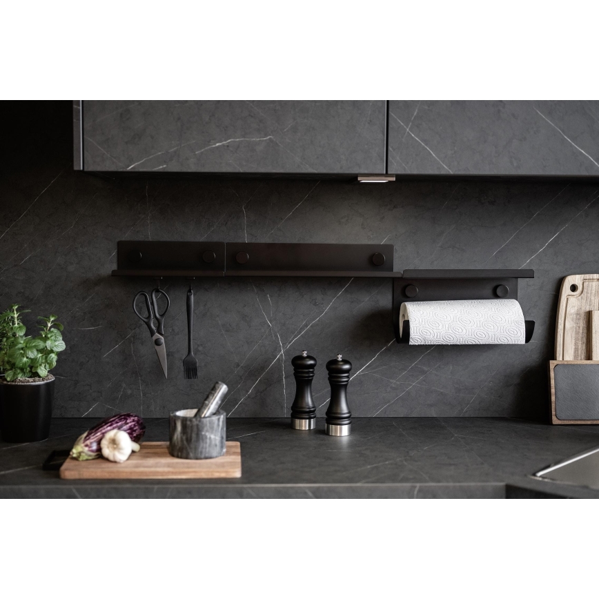 WENKO 71147800 - Riiul JET 25x7,5 cm must