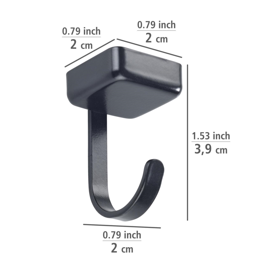 WENKO 71149800 - Konksud JET 2,2x3,9 cm must/hõbedane