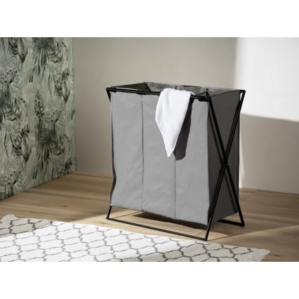 WENKO 71297800 - Pesukorv TRIO 69x76 cm hall/must